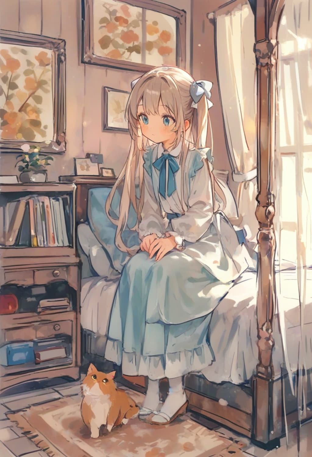 少女の部屋(水彩タッチ)(182)