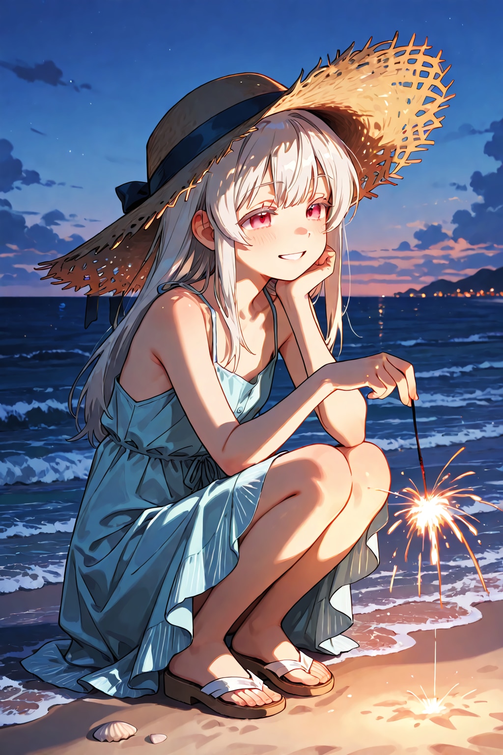 砂浜の火花