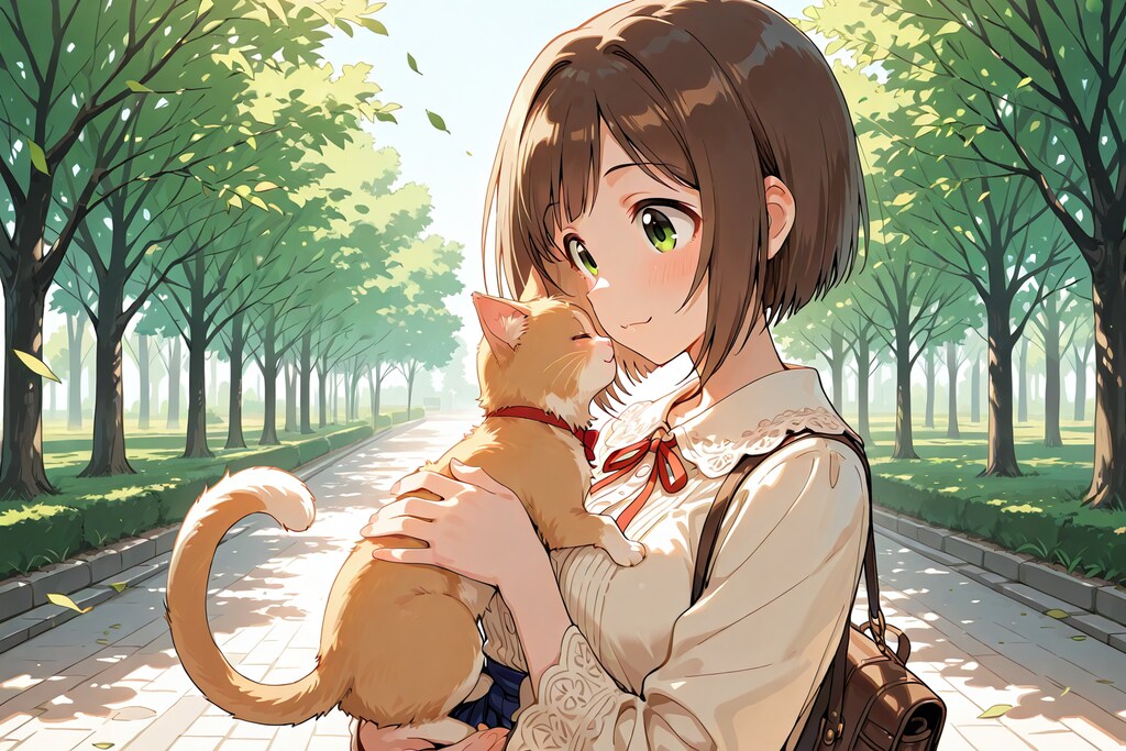 子猫を抱っこする前川みく