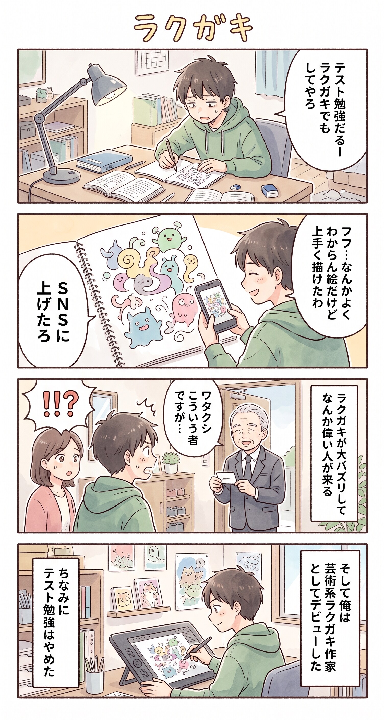 #84 ゆる日常4コマ「ラクガキ」 | の人気AIイラスト・グラビア