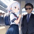白髪ちゃんa3-電車通学 3枚目