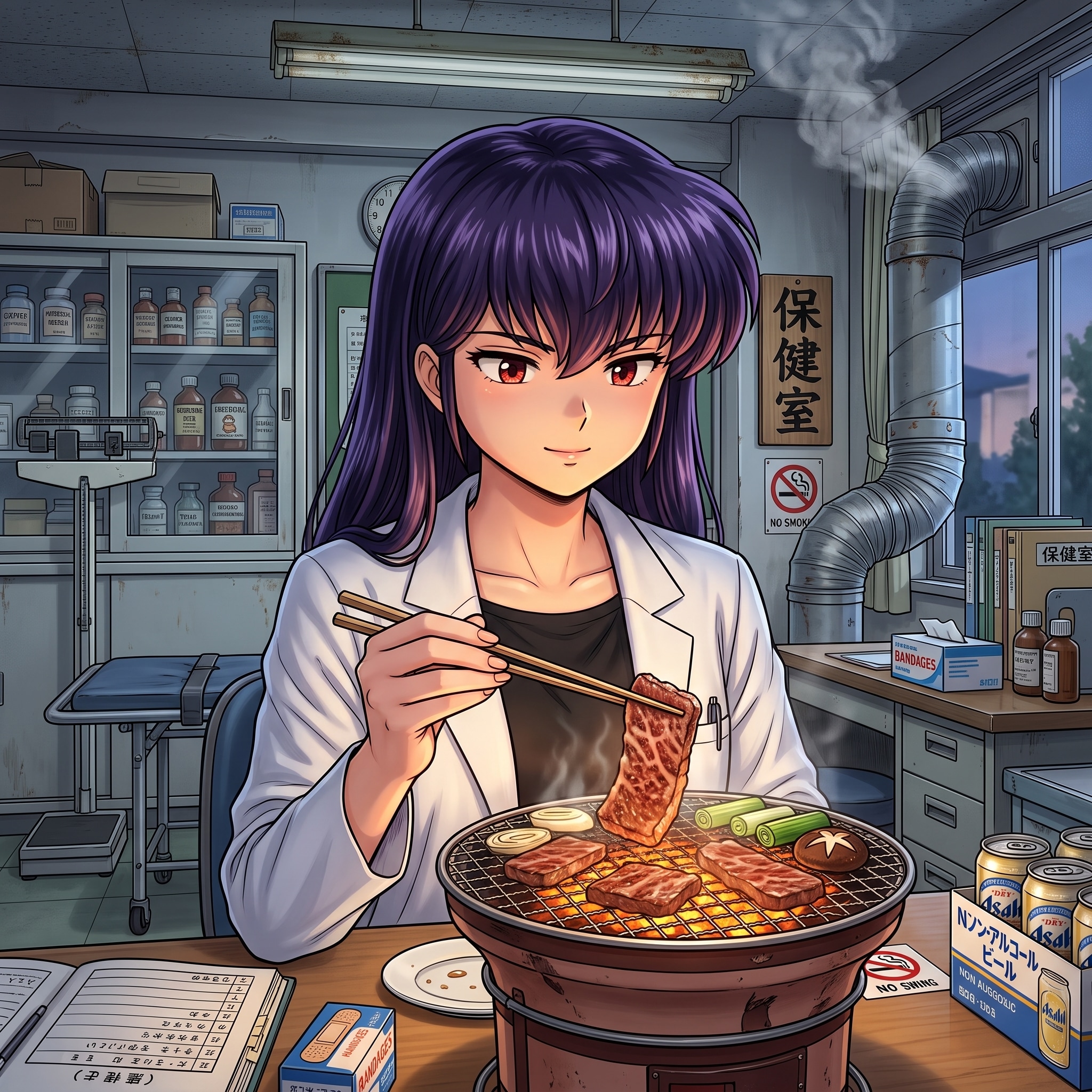 保健室で焼き肉🥩 | の人気AIイラスト・グラビア