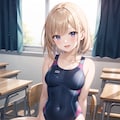 教室で誘惑してくる競泳水着 2枚目