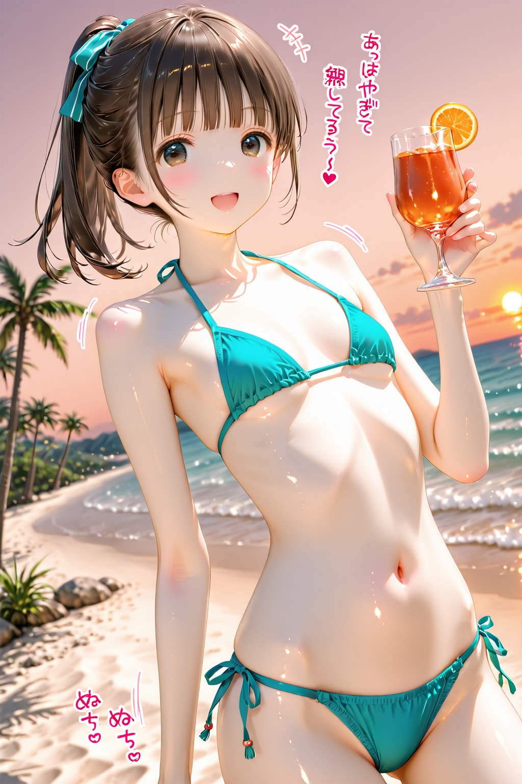 RECIPEで夕暮れビーチの雫ちゃん・・・・このモデル、水着でも角度でモザイクかかる＞＜