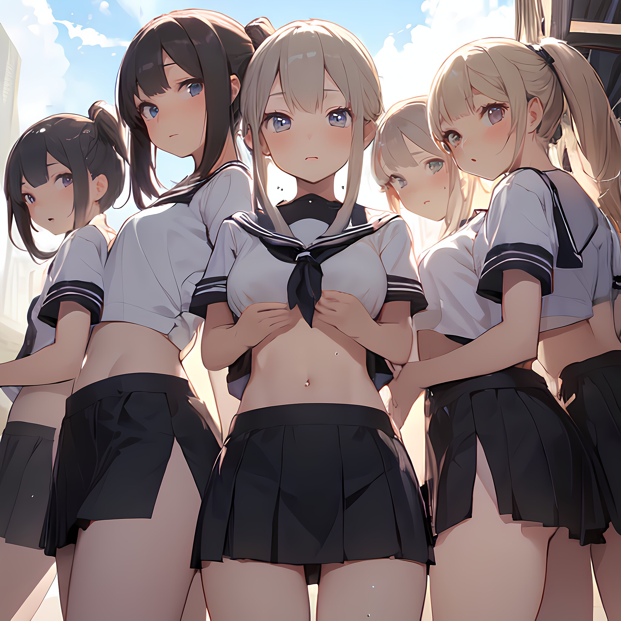 女の娘♪　こんなにおへそ見えてても大丈夫♡（12枚）