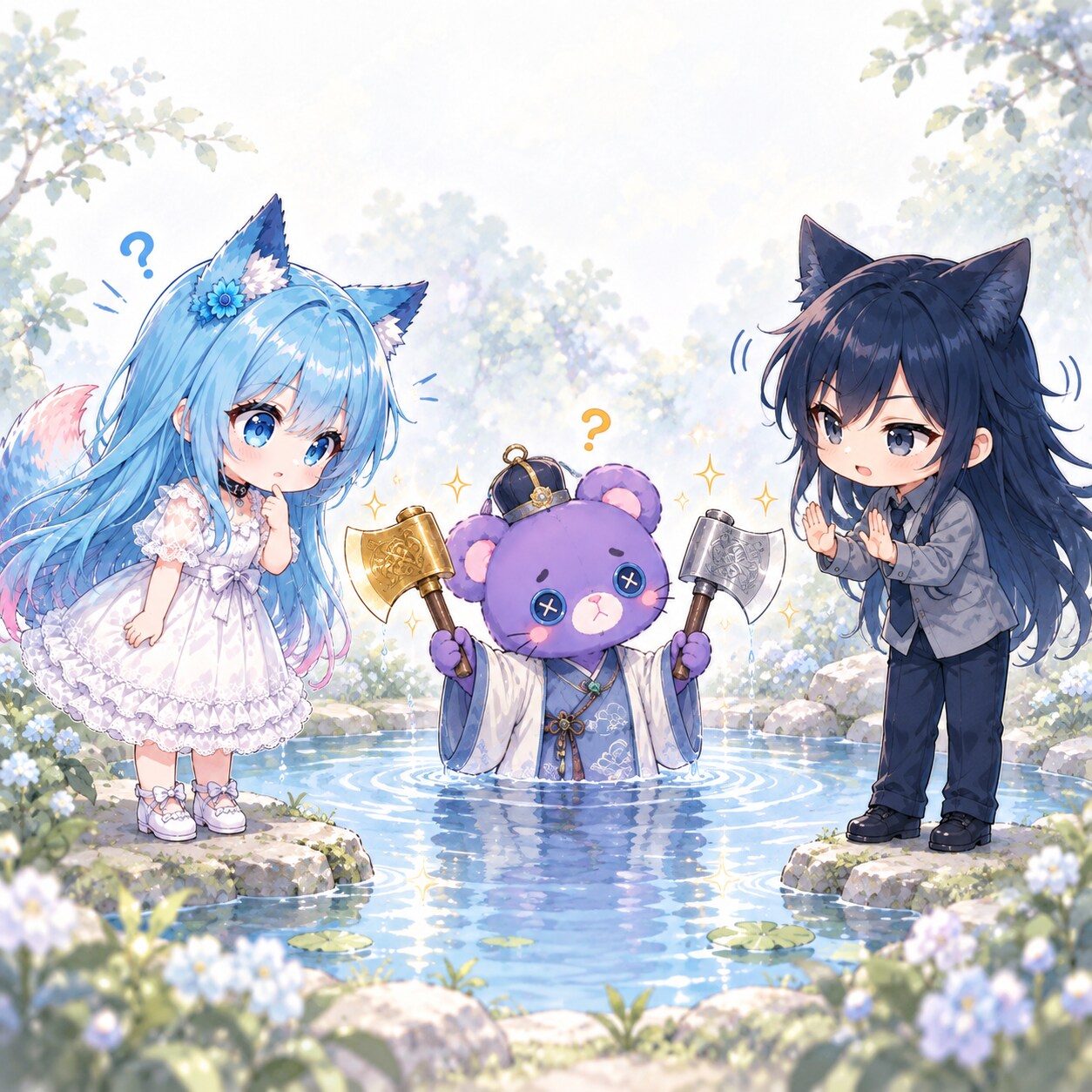 金の斧？...銀の、斧？ | の人気AIイラスト・グラビア