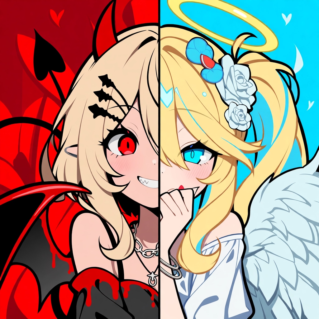 天使と悪魔と | の人気AIイラスト・グラビア