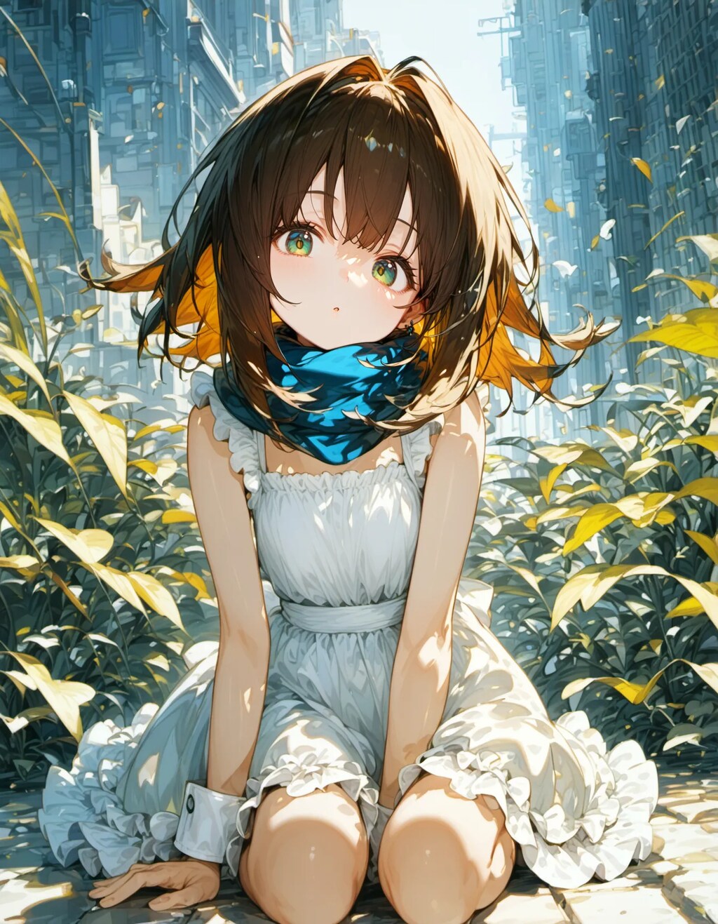 Azure Scarf in the Golden Garden