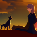 夕日に黒猫は、かつての飼い主を思う 5枚目