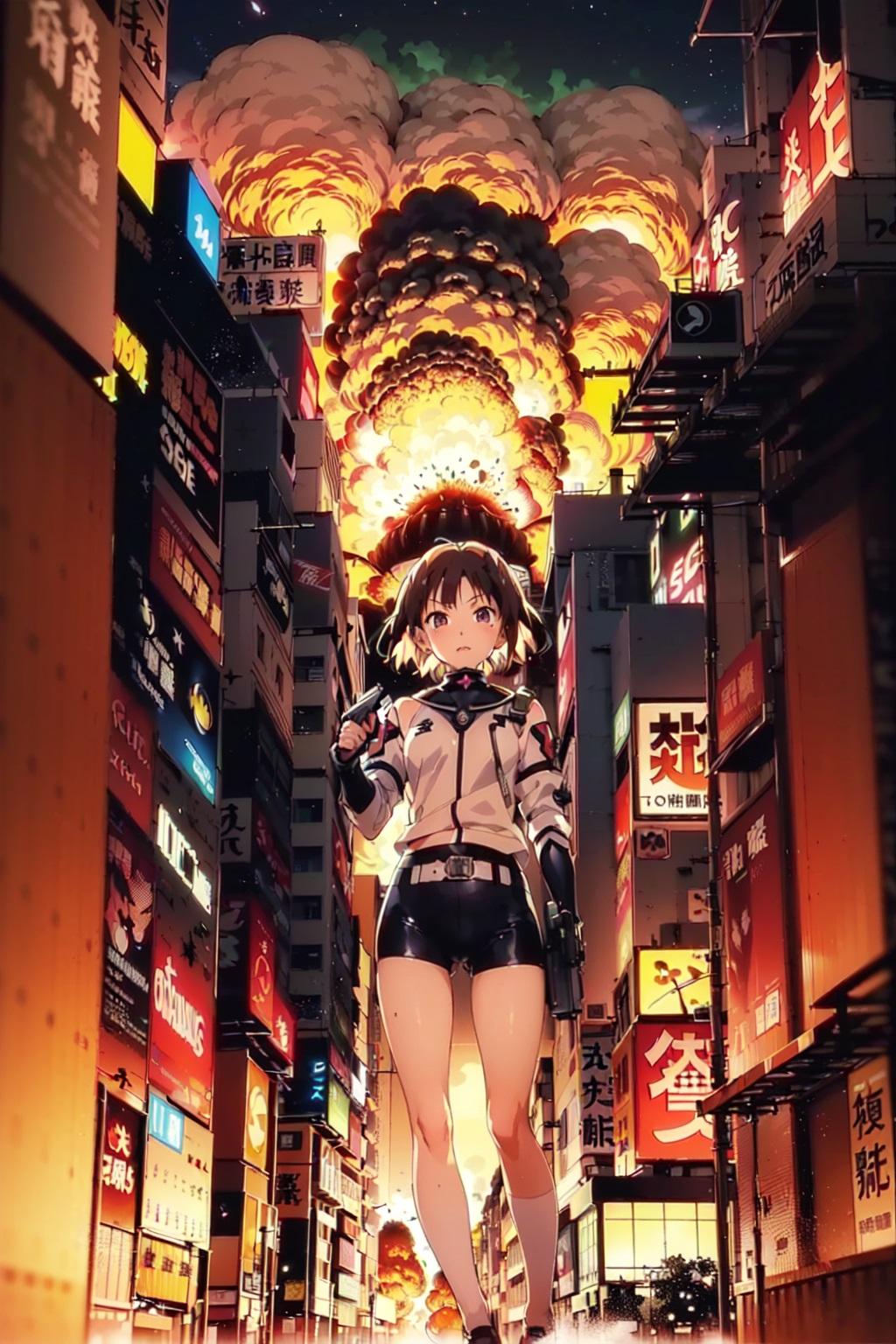 爆発と制服と少女