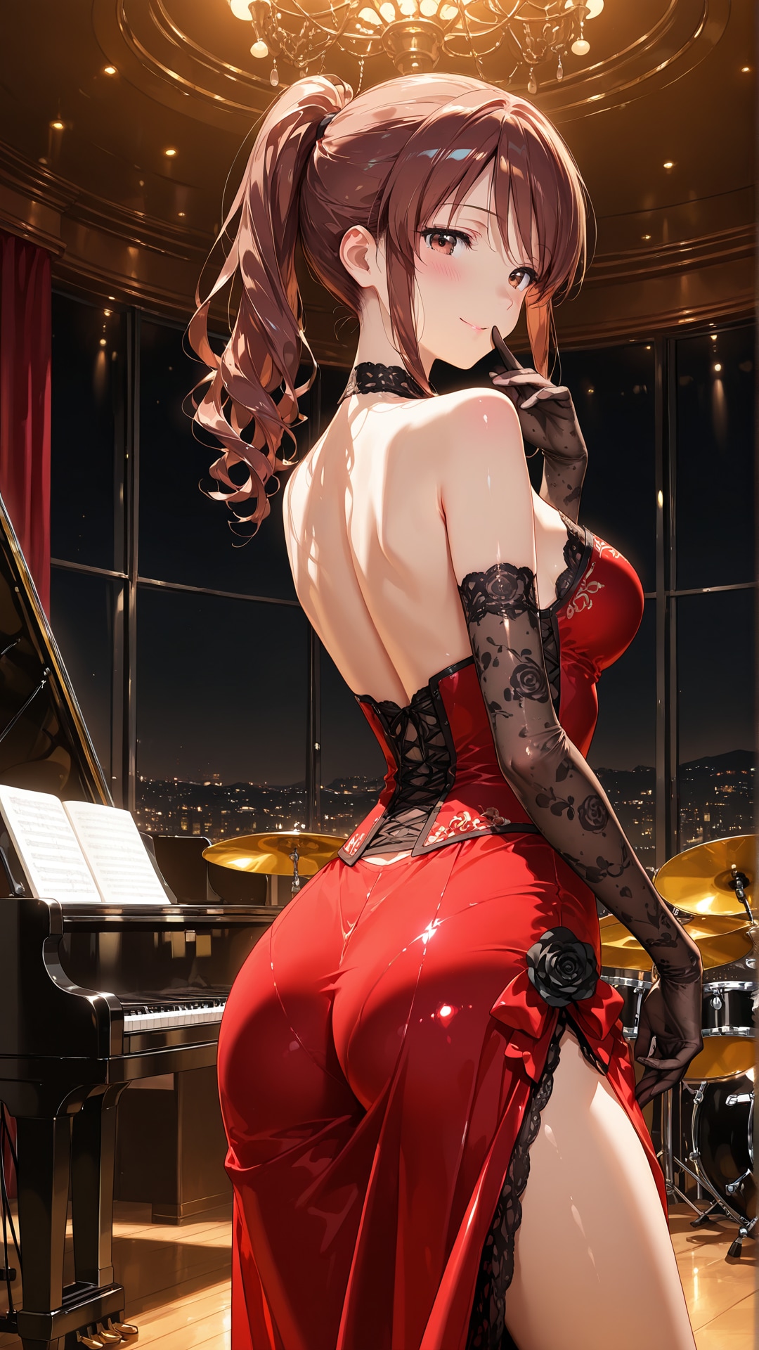 赤いドレスの三船さん