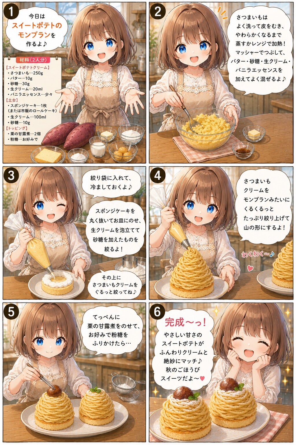 スイートポテトのモンブラン | の人気AIイラスト・グラビア