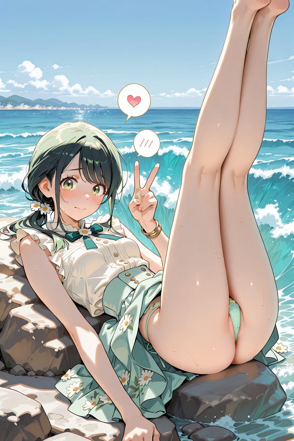 海に来た🌊🌞２☘️坂下みゆき19才👩44