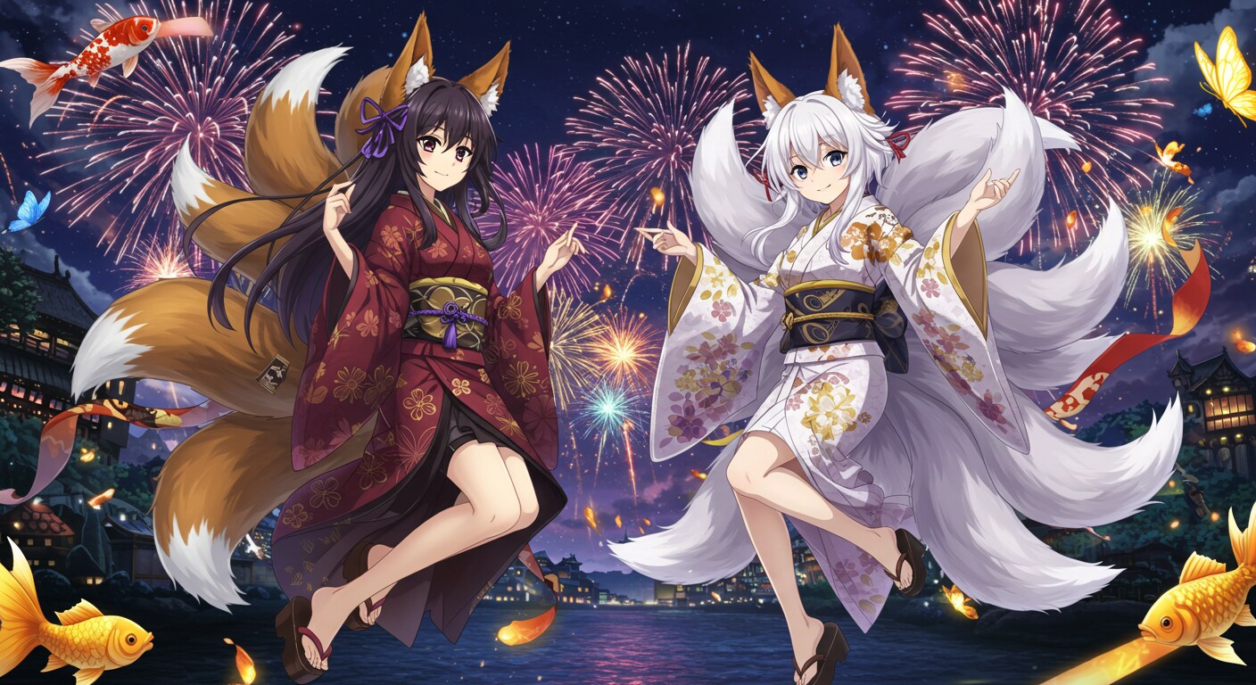 アズールレーンキャラと花火 | の人気AIイラスト・グラビア