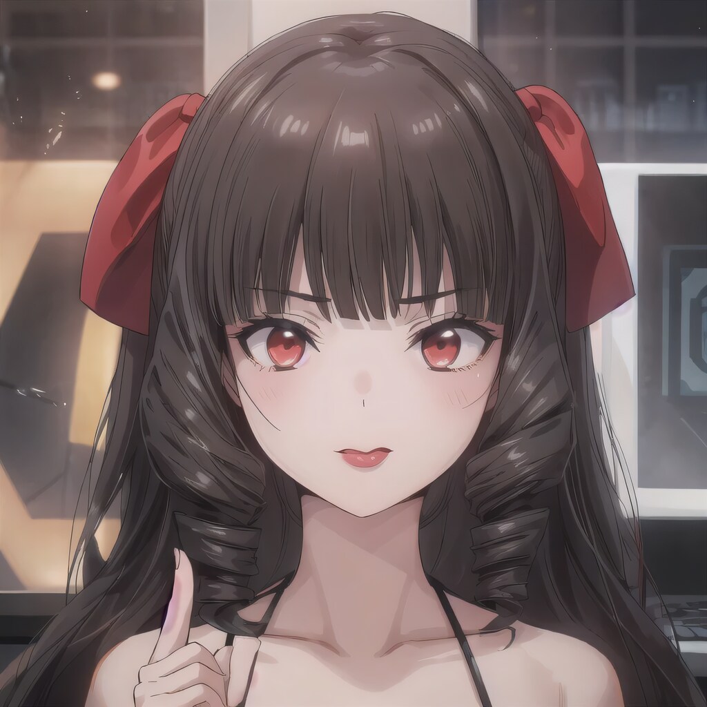 黒髪ロングの舌出し少女２７