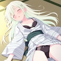 若葉睦が浴衣姿で眠ってパンチラ 7枚目