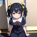 怯えながら隠れている女の子 8枚目