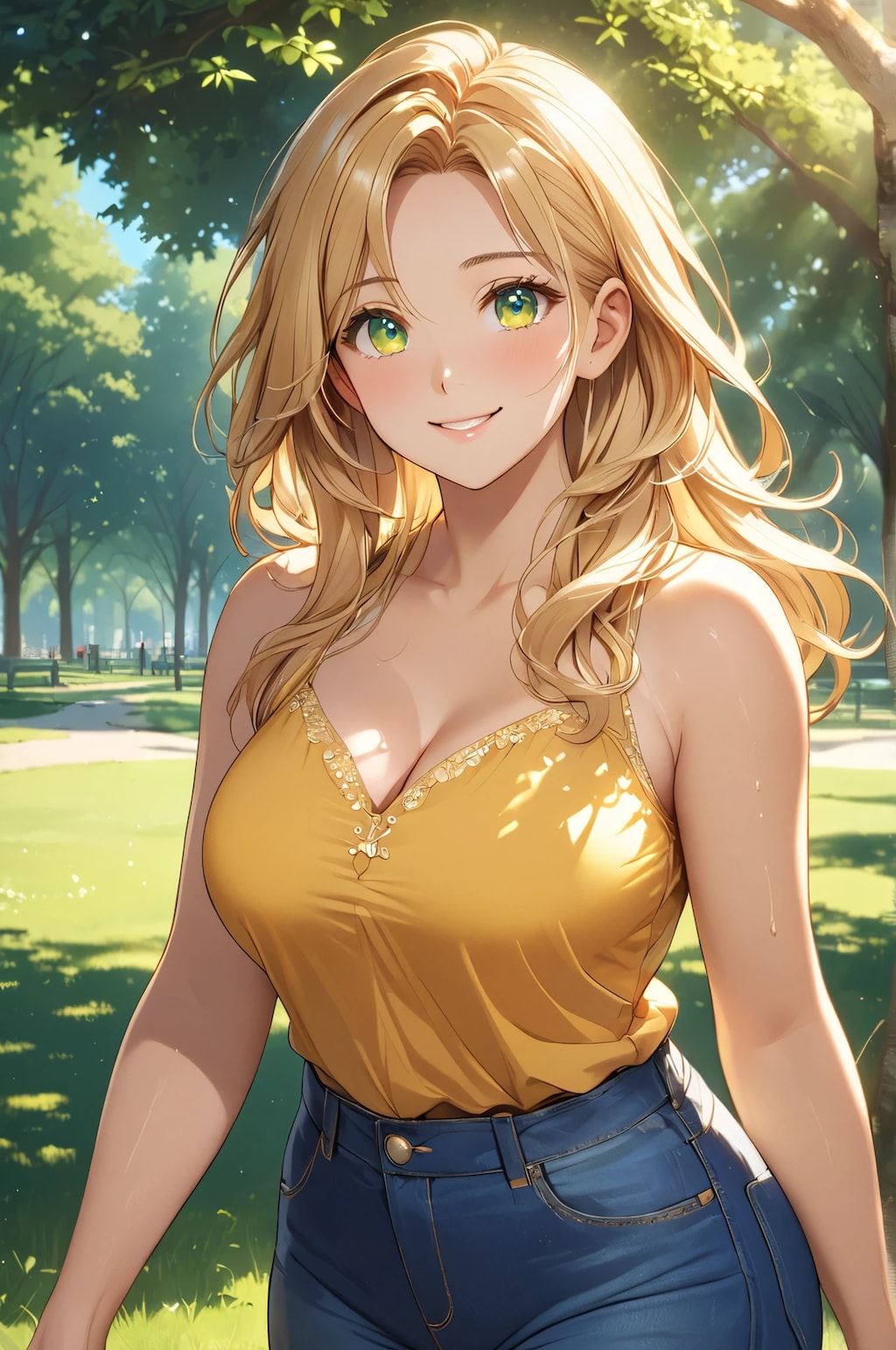公園は少し涼しいね♪