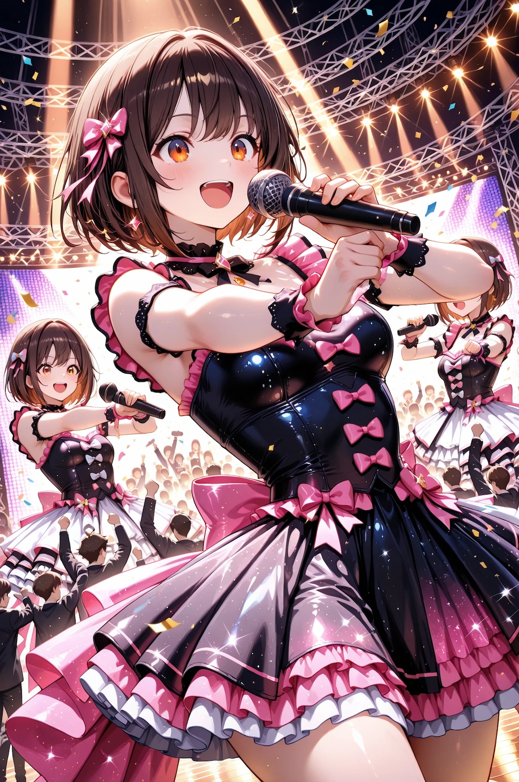 凪ちゃんのフリフリピンクのアイドル衣装