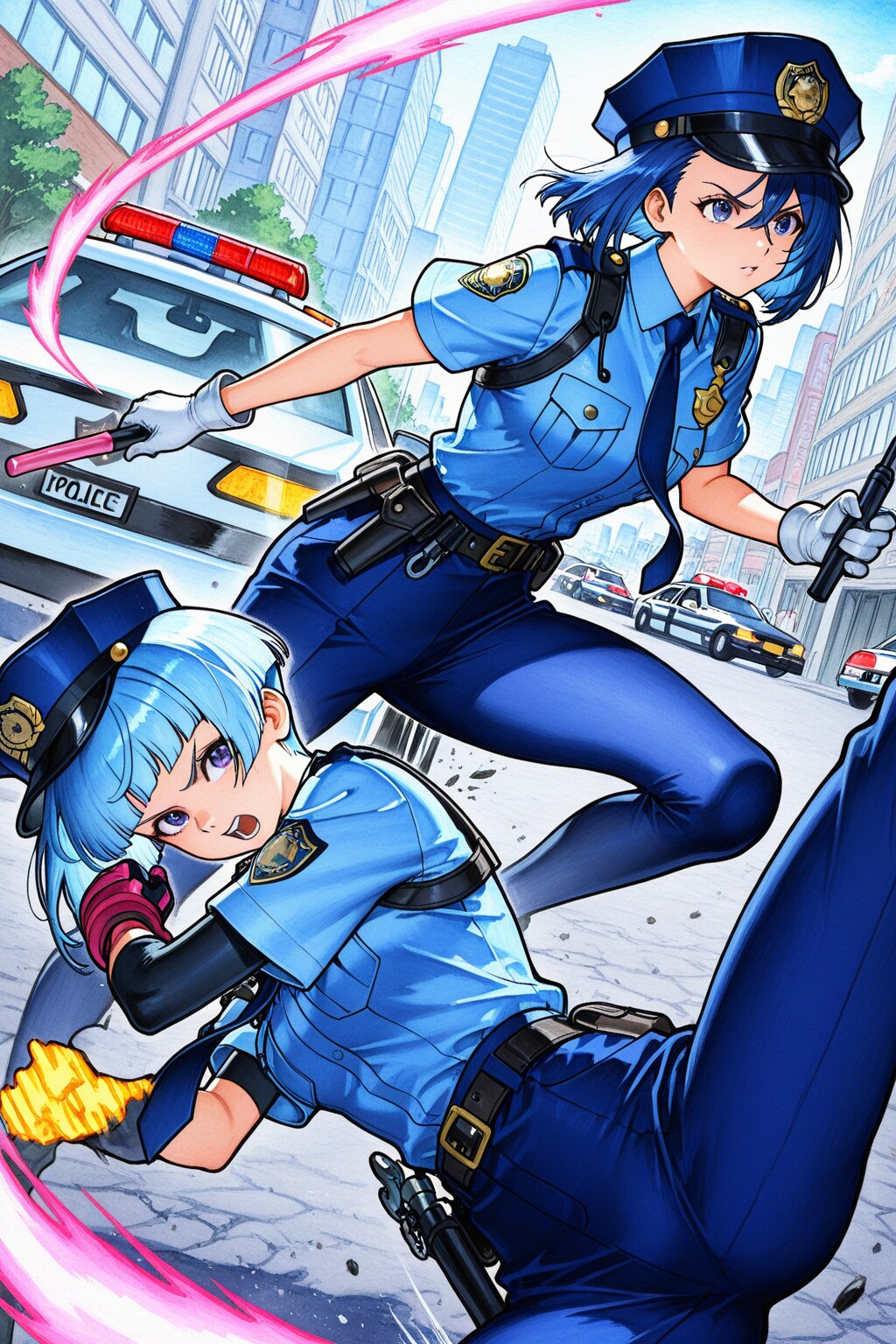 戦う警察官