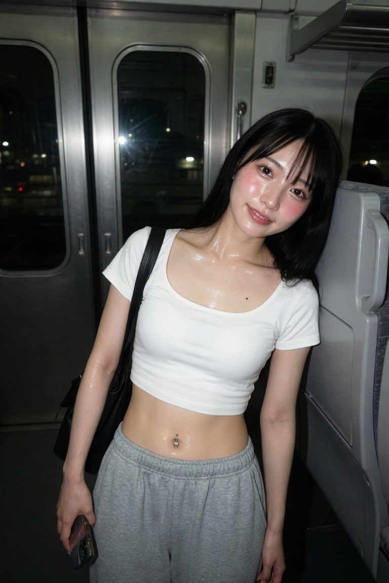 電車内の韓国系女子