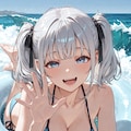 玲音と海水浴デート 2枚目