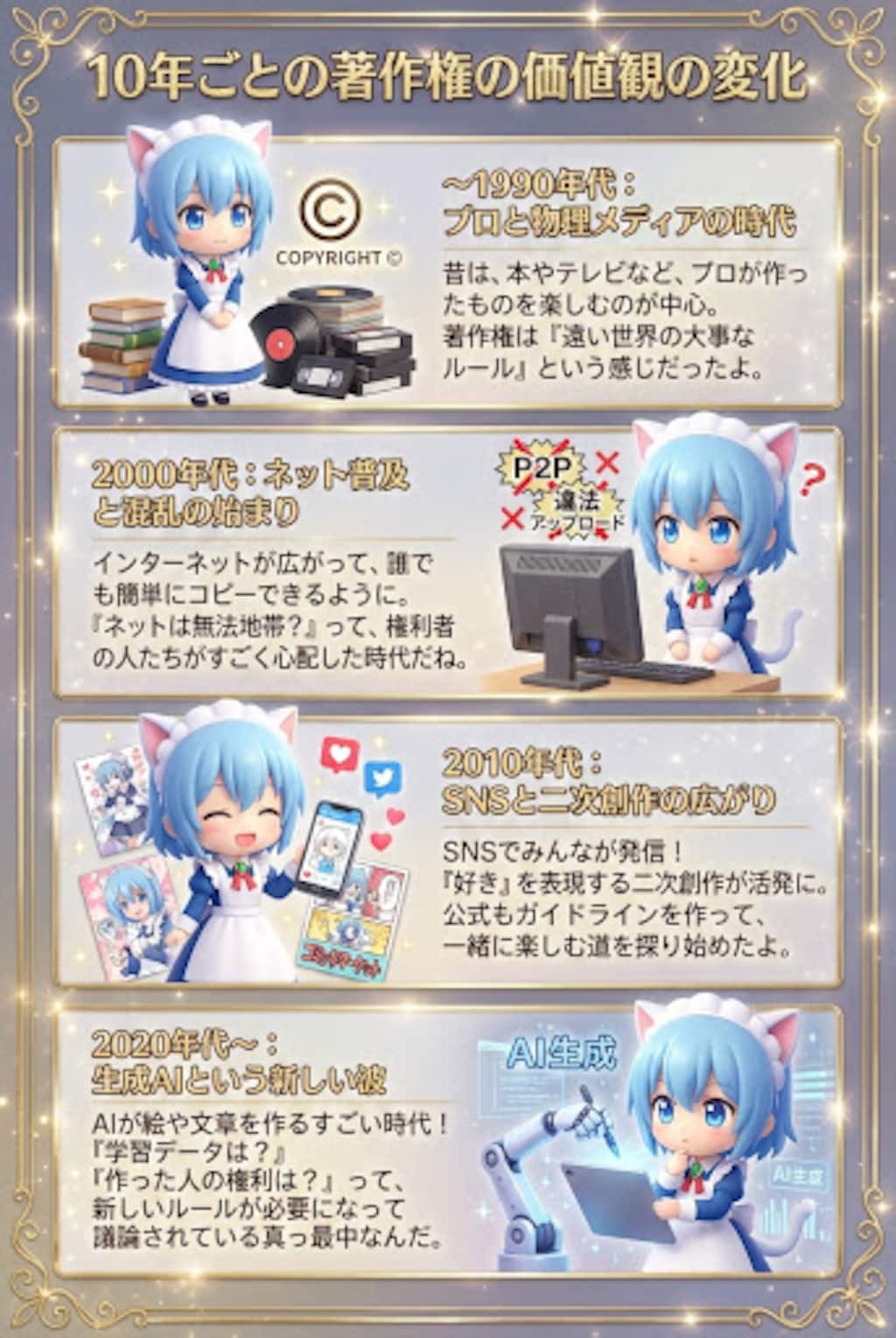 10年ごとの著作権の変化