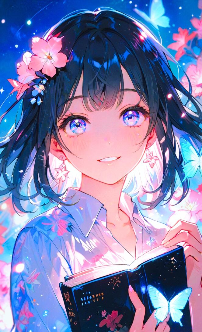 蝶と本