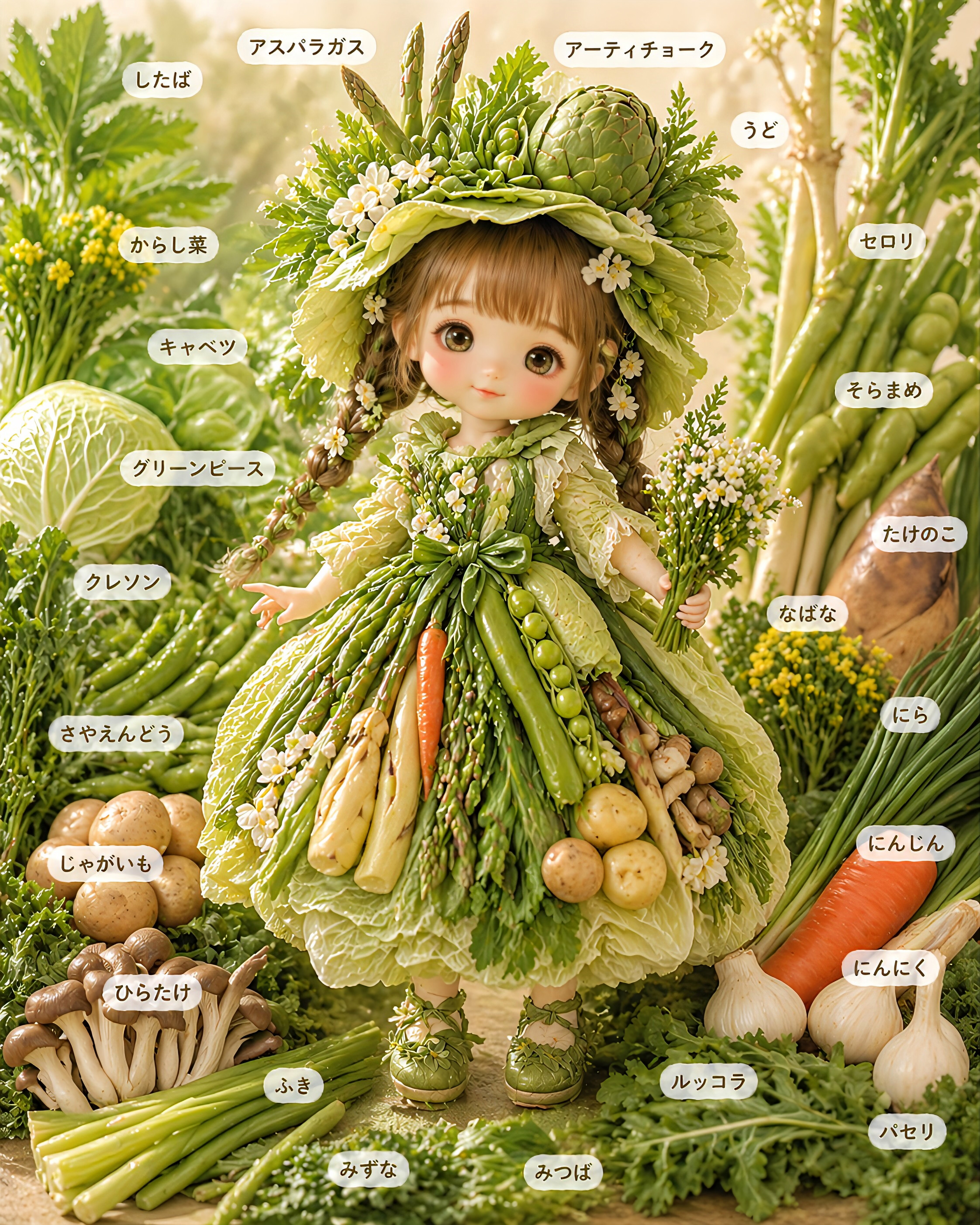 Vegetable dolls | の人気AIイラスト・グラビア