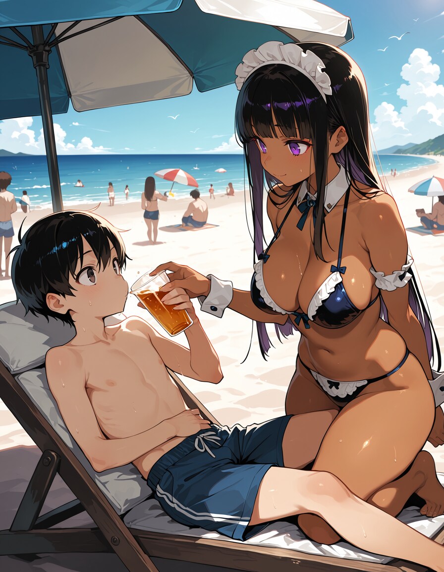 メイドさんと海でバカンス