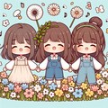 三つ子ちゃんとお花畑 2枚目