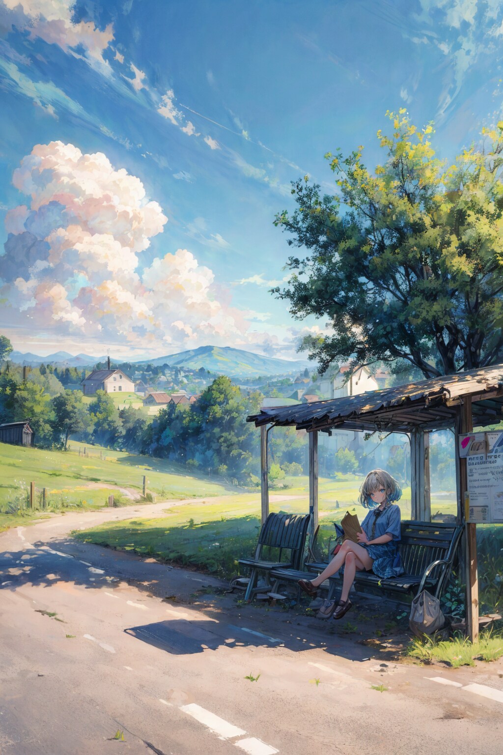 初夏のバス停