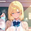 １日の終わりに脱ぎたてブラジャーを見せてくれる金髪JK 11枚目