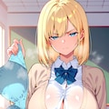 １日の終わりに脱ぎたてブラジャーを見せてくれる金髪JK 10枚目