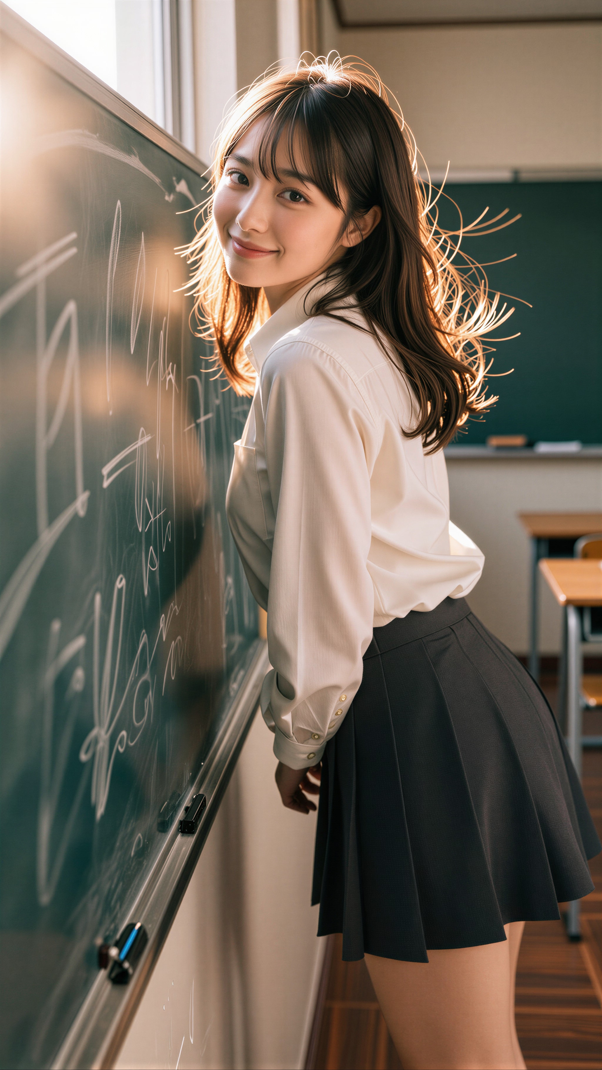 教室で見つめる先生 | の人気AIイラスト・グラビア