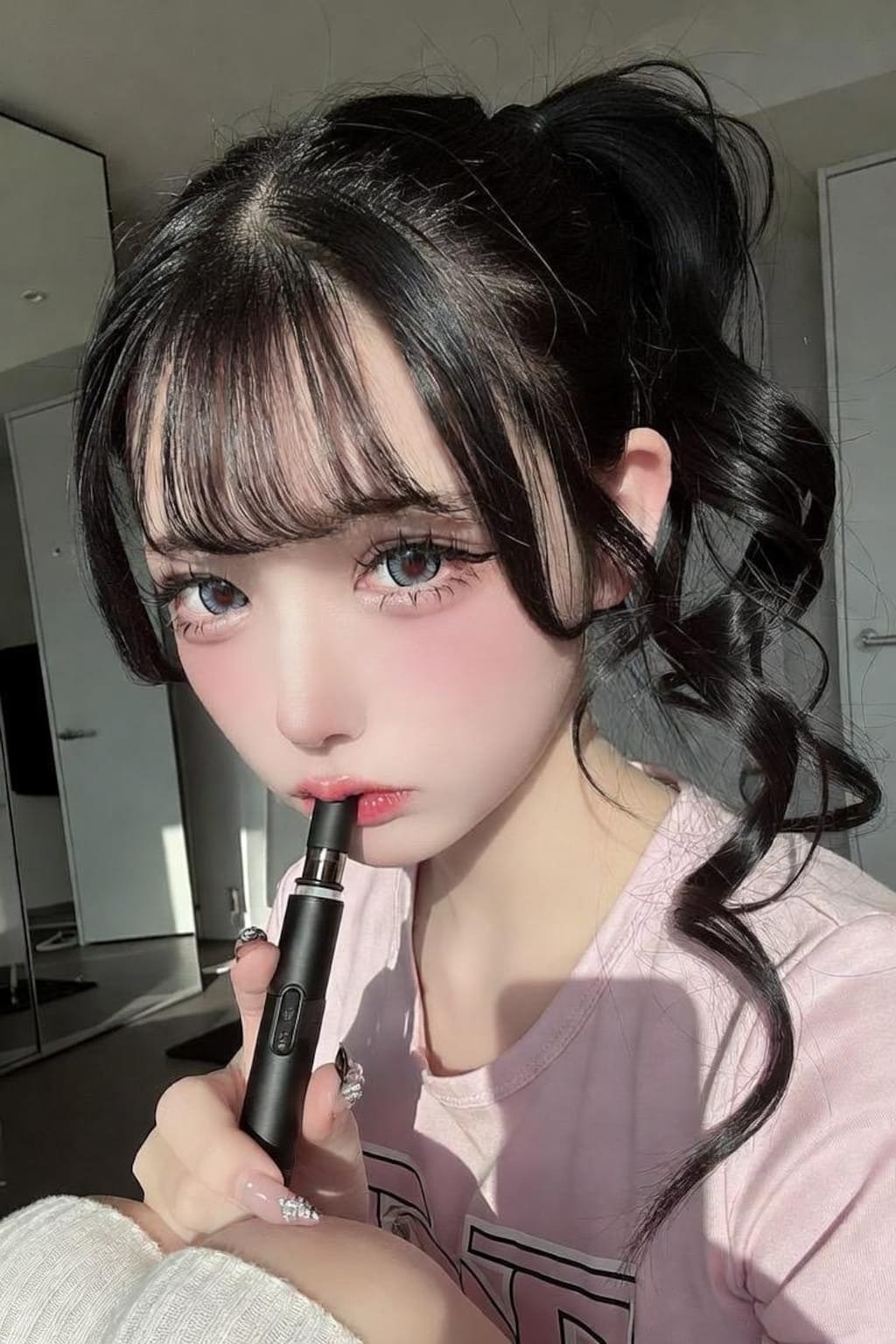 ポニテ喫煙ギャル