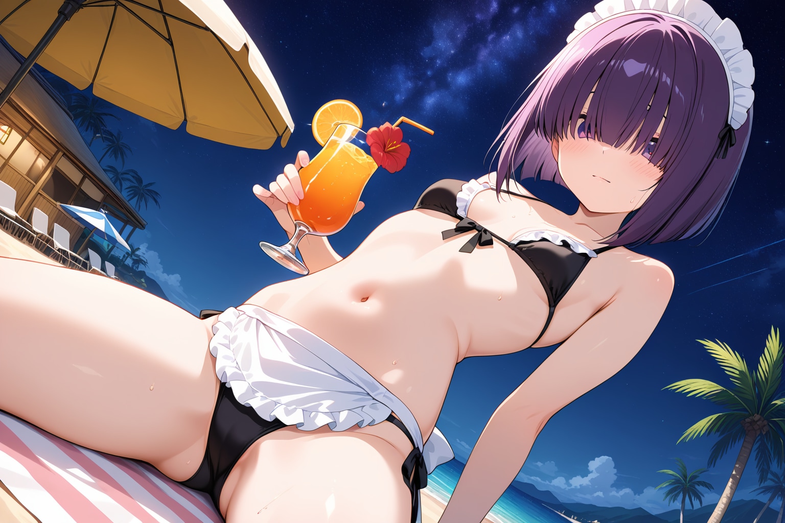 不愛想後輩ちゃん76『ビーチで休憩』