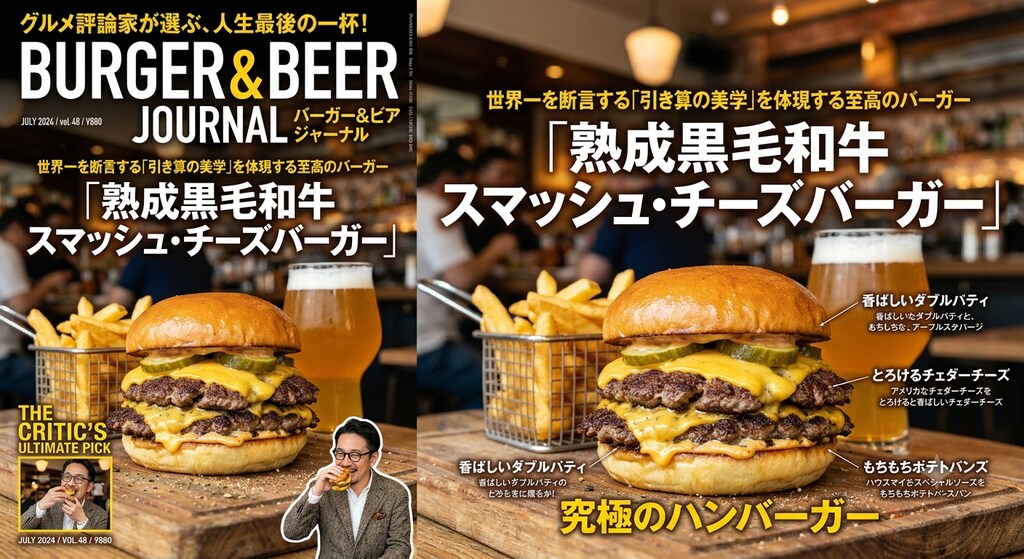 熟成黒毛和牛 Smash Cheeseburger