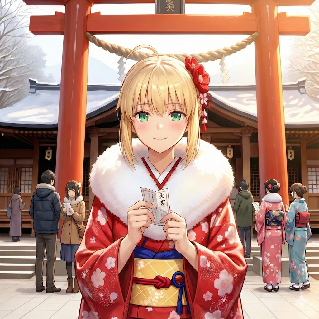 アストルフォとセイバーも初詣✨