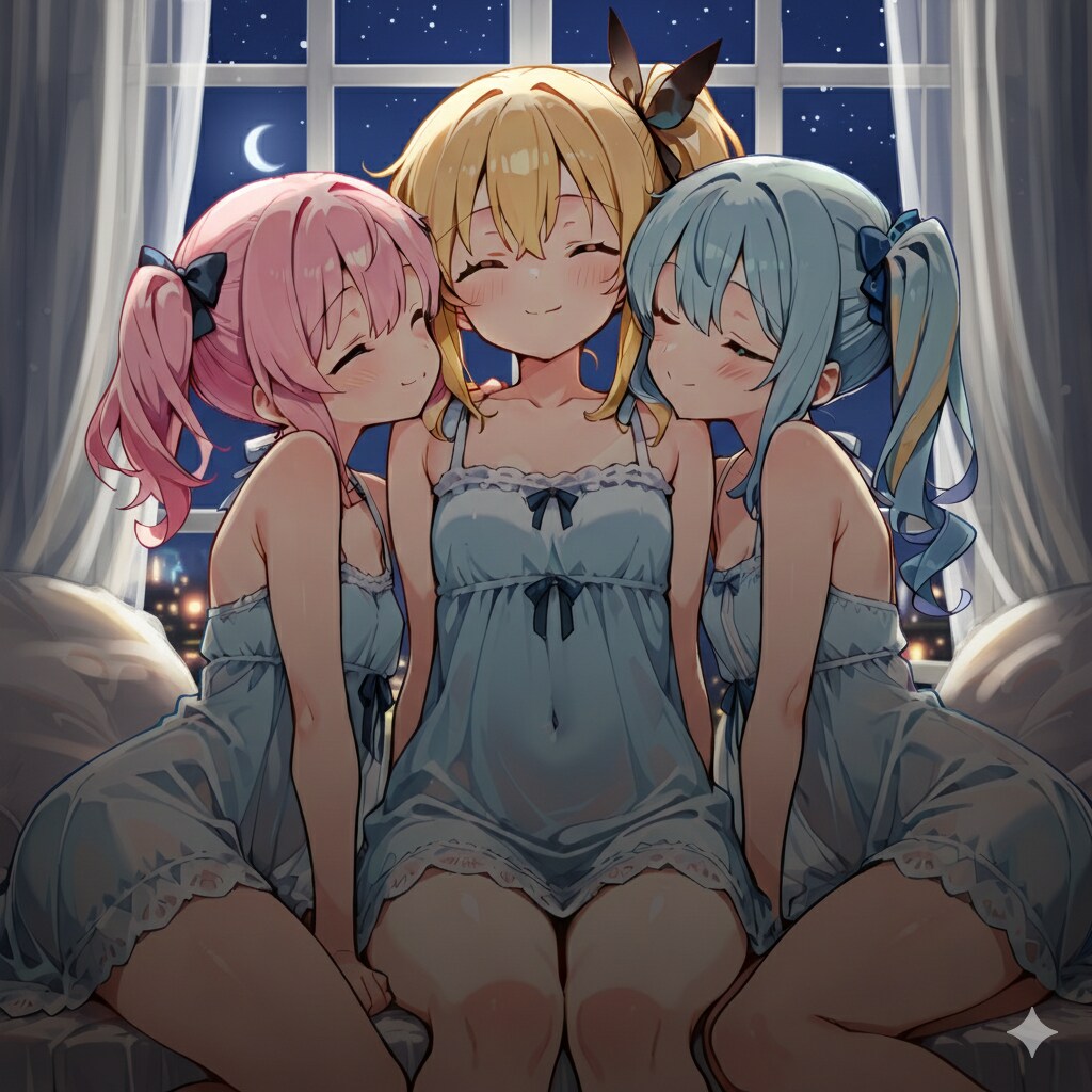 お泊り会♡ | の人気AIイラスト・グラビア