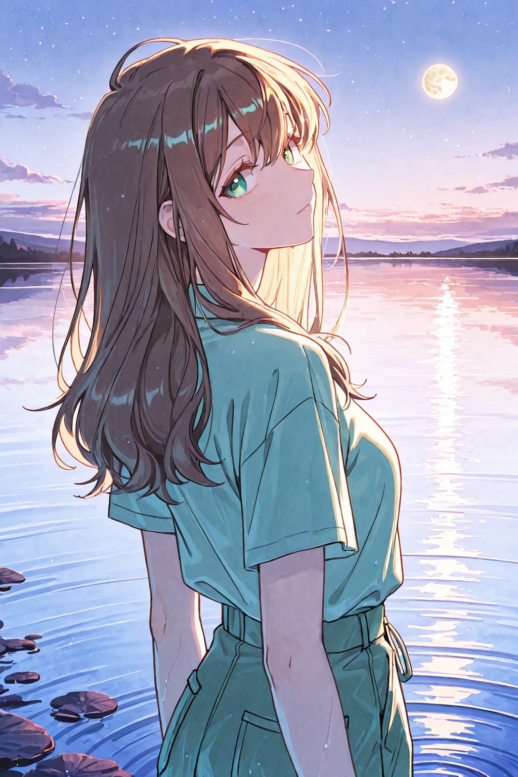 月と湖 | の人気AIイラスト・グラビア