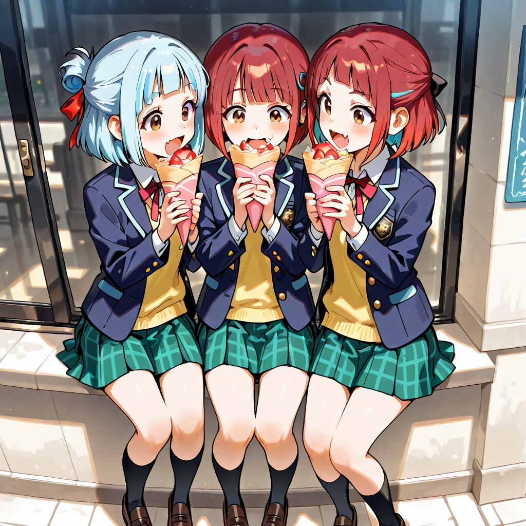友人たちとクレープを