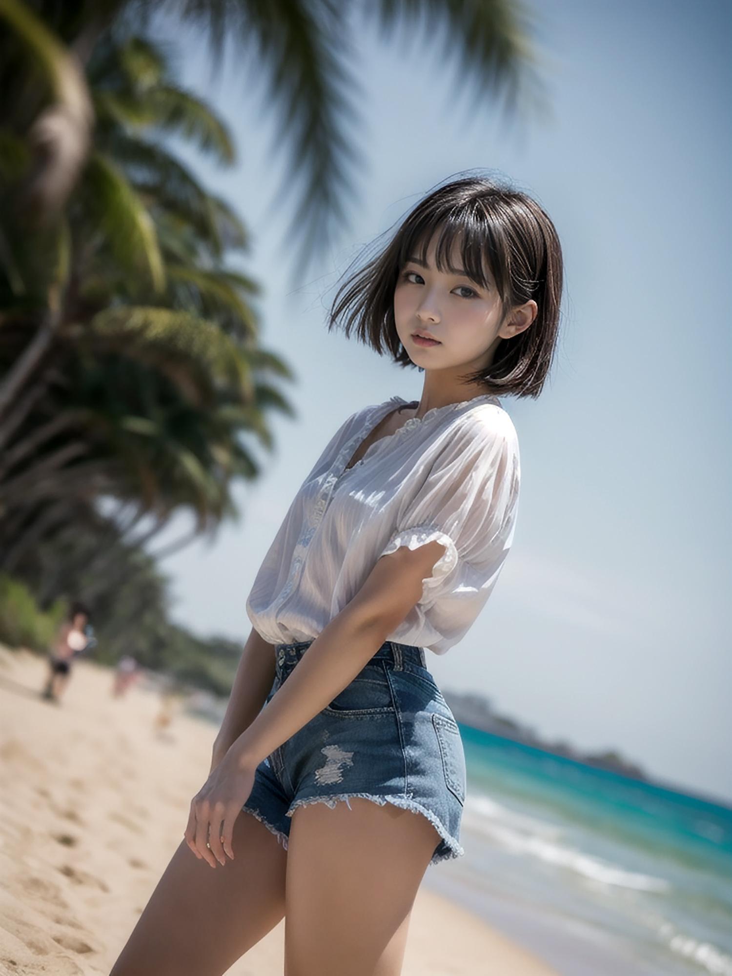 海とデニムと彼女
