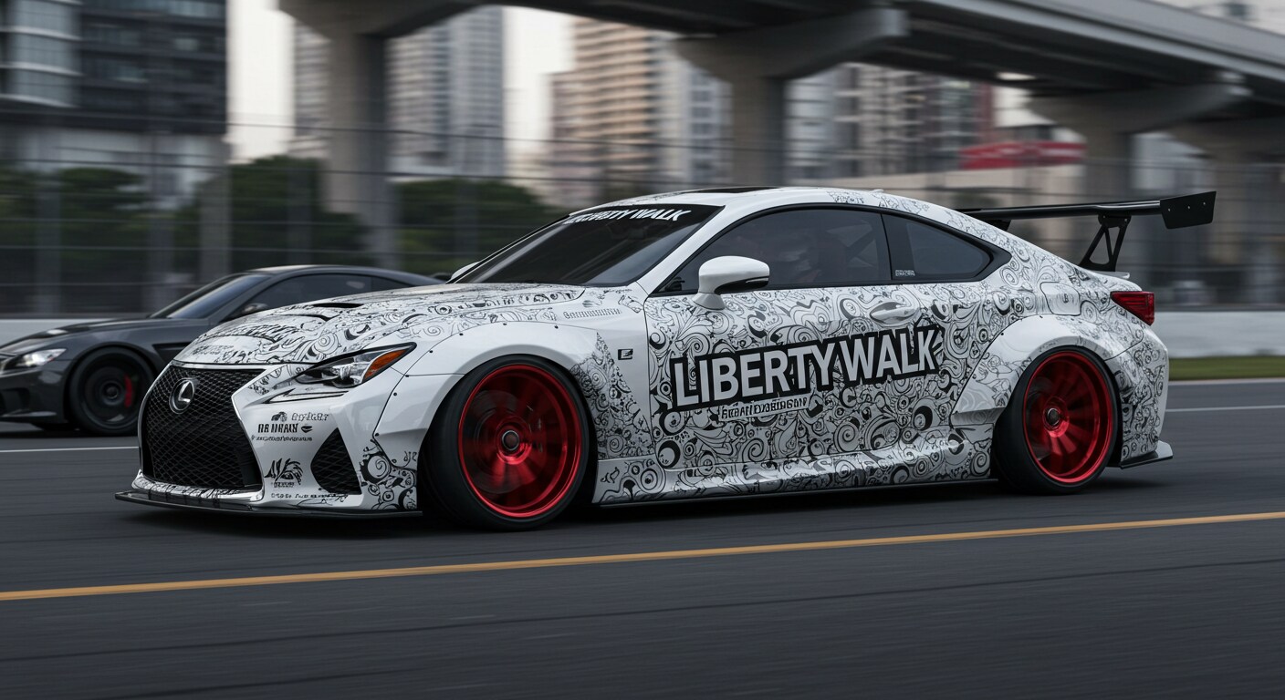 リバティーウォークLEXUSクーペのドリ車 | の人気AIイラスト・グラビア