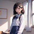 おさげ髪女子高生 2枚目