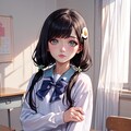 おさげ髪女子高生 3枚目