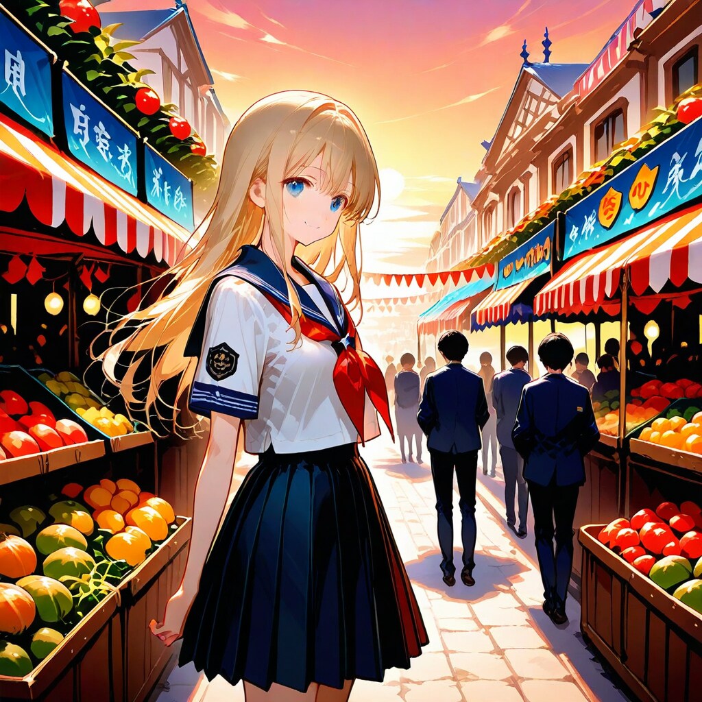 夕市のJK（３） | の人気AIイラスト・グラビア