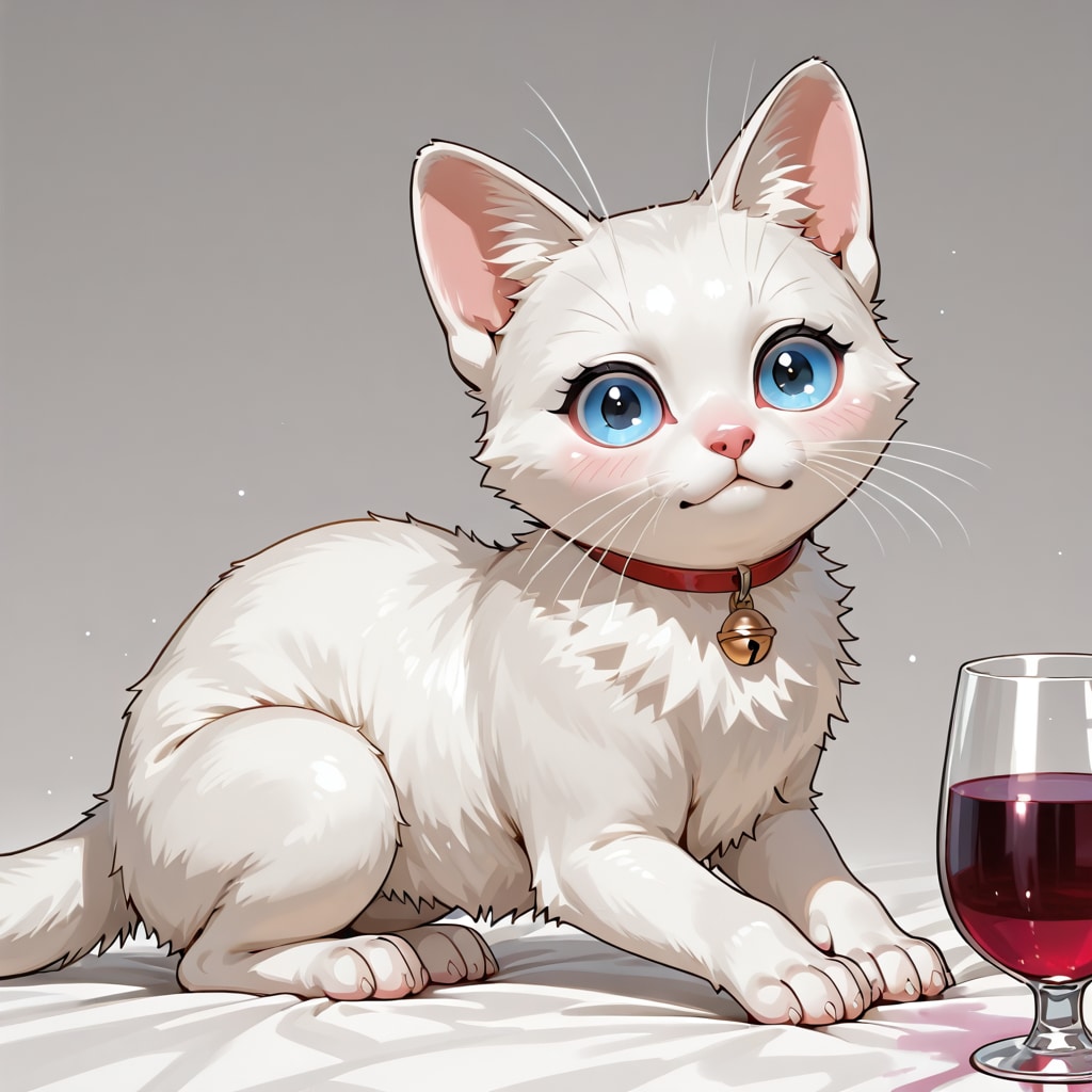 白い子猫とワイン/MOKA