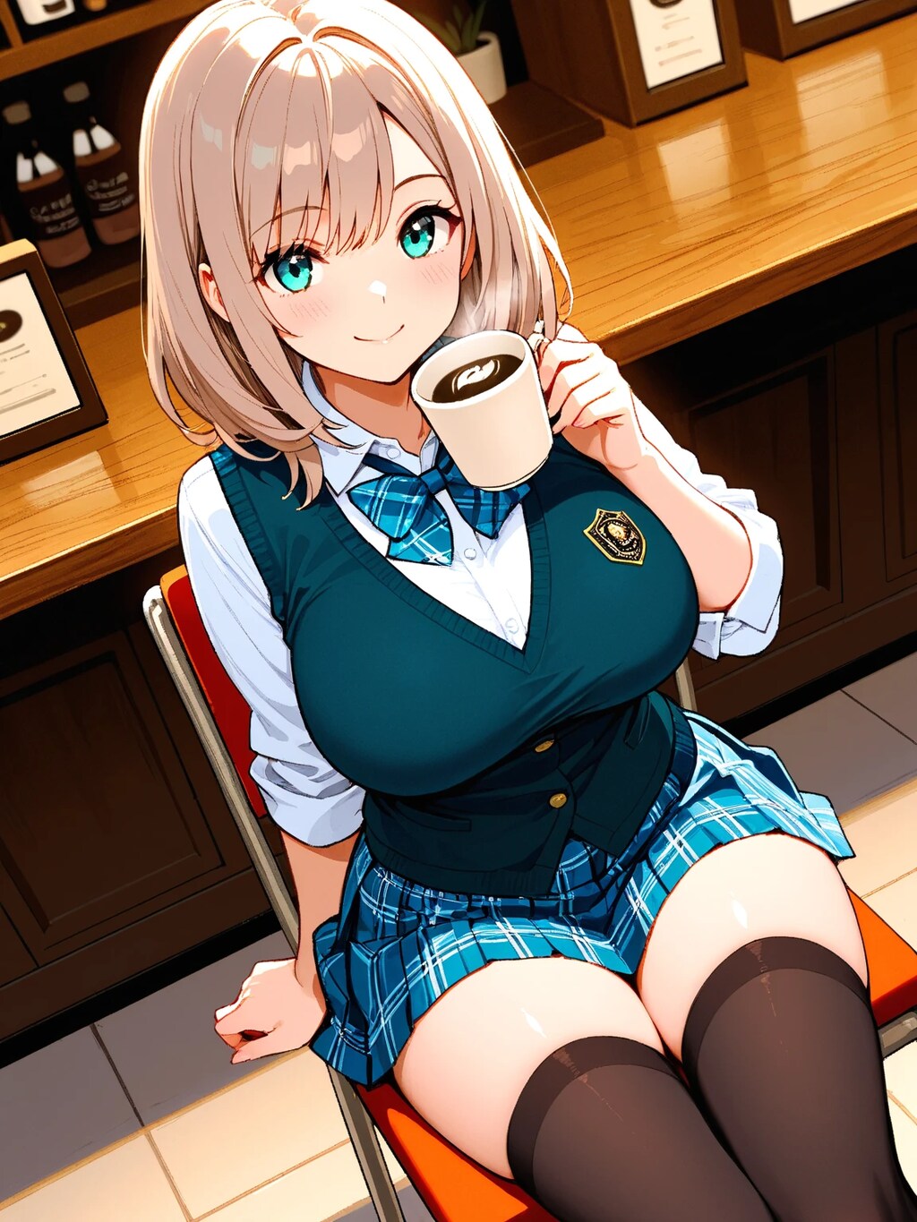 カフェにて