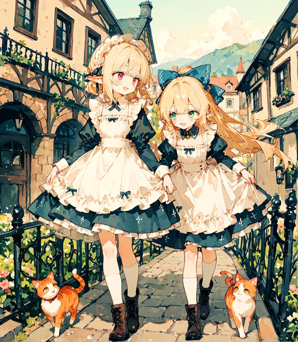 ふたりエルフメイド少女